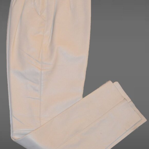 Women’s Black Soft Leather Pleated Dress Pants with Open Hem Plus Size 16 Colors - Picture 12 of 16